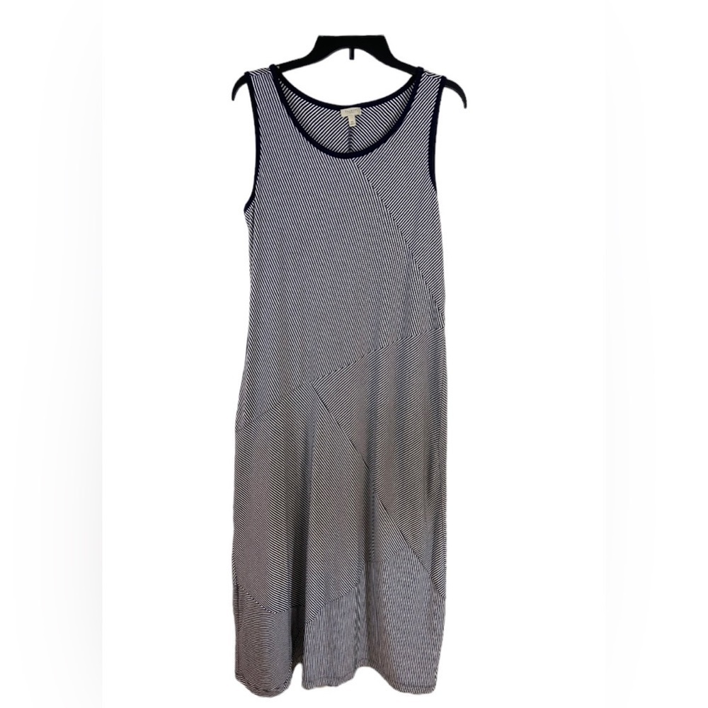 Talbot’s Pieced Navy and White Striped Tank Maxi Dress Size Petite Medium